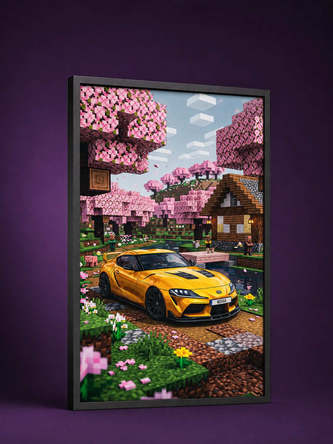 BMW M4 Minecraft Temalı Poster Tablo