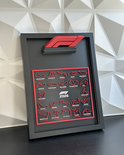 Formula 1 2026 Takvimi: F1 Ahşap Duvar Dekoru