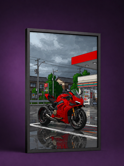 Ducati Panigale Cartoon Temalı Poster Tablo