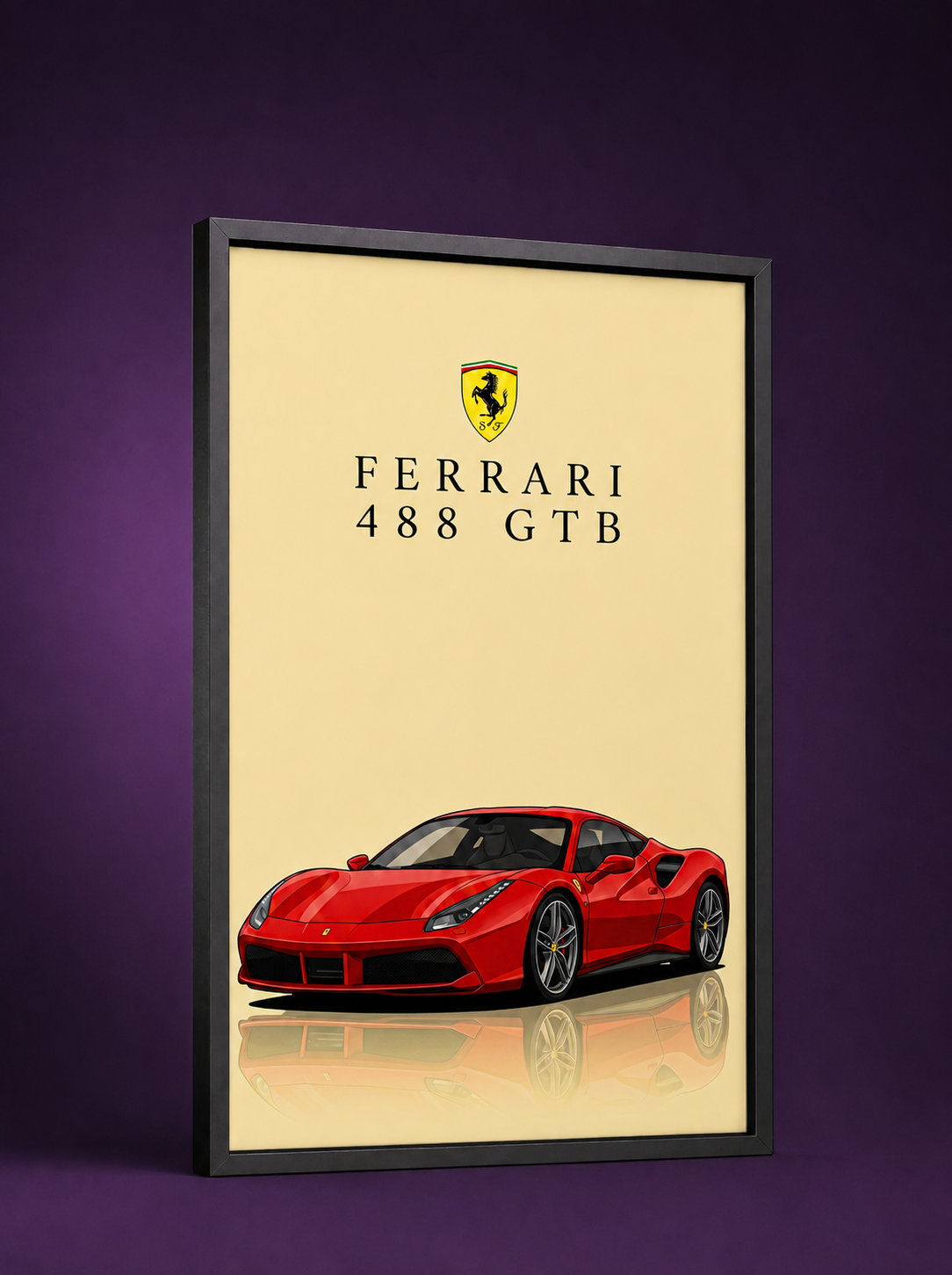 Ferrari 488 GTB Poster Tablo