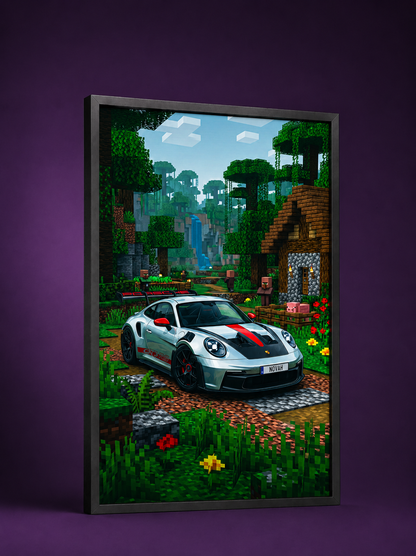 BMW M4 Minecraft Temalı Poster Tablo