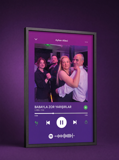 Babalar Günü Özel Spotify Temalı Kişiye Özel Tasarım Tablo